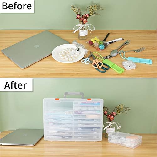 Photo Storage Box 4x6, 18 Inner Extra Large Organizer Acid-Free Photo Keeper Storage Case, Plastic Craft Storage Box for Stickers Stamps Seeds (Clear, 18 Boxes) - Image 5
