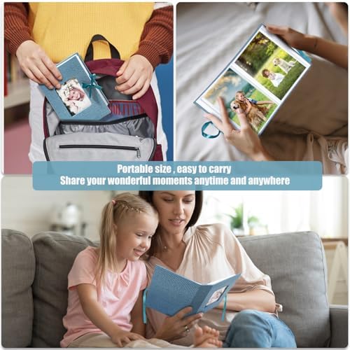 Photo Album 4x6 100 Pockets, Slip-in Picture Albums, Linen Cover Top Loader Vertical Pockets Albums for Baby, Kids Boy Girls, Wedding, Family, Anniversary, Sky Blue - Image 7