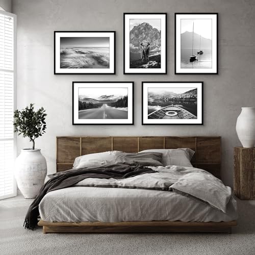 Americanflat 18x26 Poster Frame 5-Pack - Matted to 14x22 - Black - Image 5