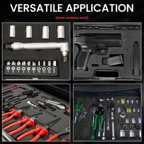 4 Pack Gun Case Foam Inserts - Precut Black Foam Padding 16 x 12 x 2 Inch - Image 5