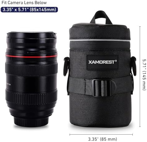 Camera Lens Case Lens Bag Compatible (3.15" x 5.71"(Nylon, Black)) - Image 5