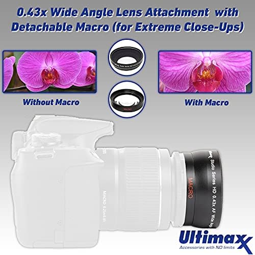 Ultimaxx 49mm Accessory Kit for Canon EOS M, M10, M100, M200, M50, M50, Mark II, Rebel SL1 &More - Includes: Ultra 64GB SDXC, 0.43x Wide Angle Lens Attachment, 6PC Gradual Color Filter Kit & Much More - Image 2