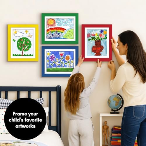 Americanflat 8.5x11 Changeable Kids Art Frame 4-Pack - Primary Colors - Image 2