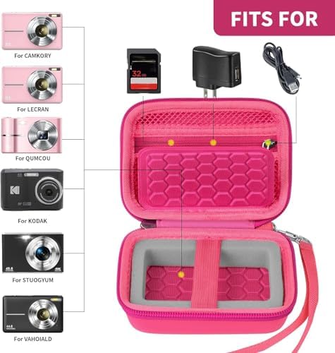 Comecase Digital Camera Case for Kodak PIXPRO FZ45 FZ55, Bright Pink - Image 2