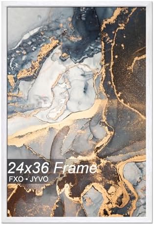 Fxojyvo 24x36 Picture Frame White Engineered Wood Wall Hanging by Fxojyvo
