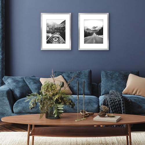 Americanflat 16x20 Poster Frame 2-Pack - Matted to 11x14 - Silver - Image 5