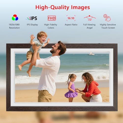 21.5" Large Frameo Digital Photo Frame, 32GB WiFi Digital Picture Frame with 1920x1080 FHD IPS Touch Screen, USB Drive/SD Card, Wall Mountable Auto-Rotate, Easy Share Photos/Videos from Anywhere - Image 4