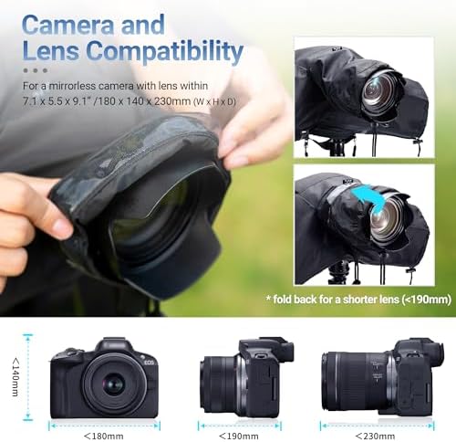 JJC Camera Rain Cover for Camera with Lens Below 9.1”, Nylon Material - Image 2