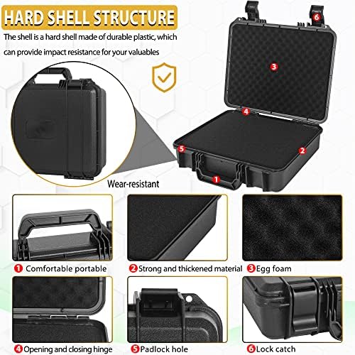 Protective Hard Case Shockproof Water-resistant with Customized DIY Foam Insert fit for Camera, etc, 14 X 11.5 X 3.7-Inch - Image 2