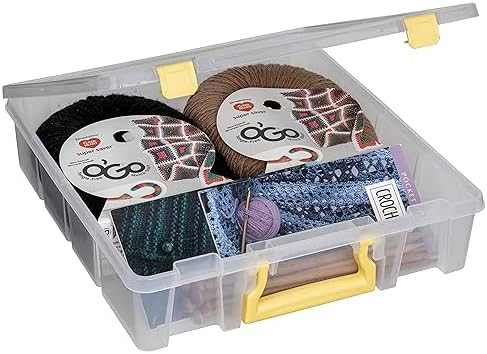 ArtBin Super Satchel 1-Compartment Craft Storage Box, Yellow Latches by ArtBin
