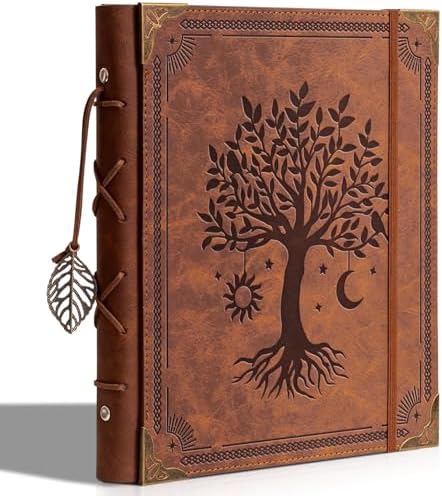 Vintage PU Leather Scrapbook Photo Album, 4x6 120 Photos Brown by Ovesmusl