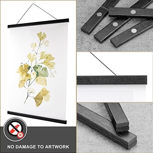 WITCOLOR Magnetic Poster Hanger Frame - 16x20 16x24 16x12 Wooden Poster Frame, Solid Black Color Wood, Strong Magnets for Easy Hanging Posters Maps Pictures Canvas Wall Art Christmas Decor - Image 4