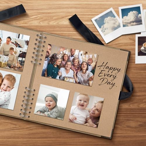 Scrapbook Album 7x7 Inch - Hardcover Kraft Paper Photo Album with 40 Pages, Memory Book for Wedding, Anniversary, Family, Christmas, Baby Shower, Ideal for Preserving Precious Moments - Image 3
