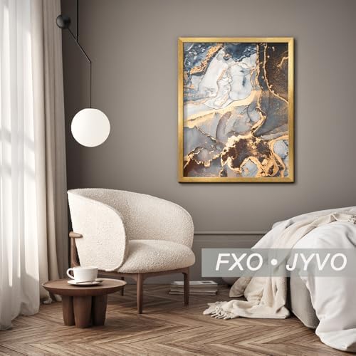 Fxojyvo 18x36 Picture Frame Gold Engineered Wood Wall Hanging - Image 7