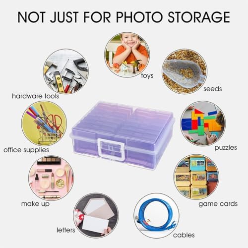 4"x6" Plastic Photo Storage Case with Purple 16 Inner Containers - Image 3