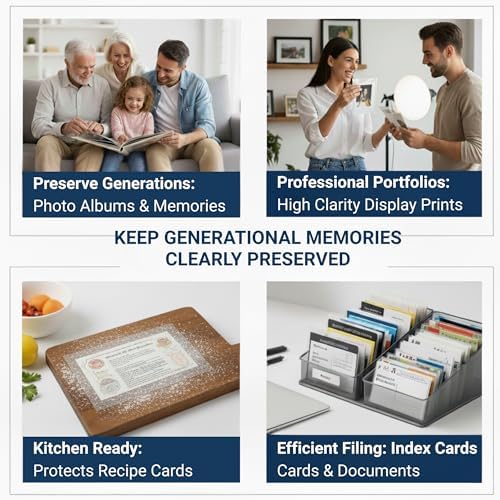 3.5x5 Photo Storage Sleeves 100 Count, Ultra Clear Photo Sleeves for Photos & Art Prints, Archival Acid-Free Photo Protector Sheets, Heavy Duty Recipe Card Protectors (3.94 Mil Extra Thick) - Image 7
