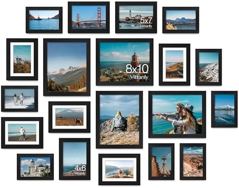 Vittanly 20 Pack Picture Frames Collage Wall Decor, Black by Vittanly