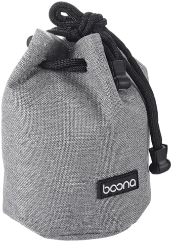 PATIKIL Soft Drawstring Lens Case, Lens Pouch Bag with Cotton Pad, Grey by PATIKIL