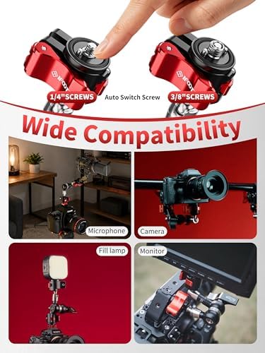 IFOOTAGE Magic Arm Clamp MA3-4, 7 Inches Adjustable Friction Power Articulating Magic Arm with 1/4" and 3/8" Thread Screw for DSLR Camera Rig/LCD Monitor/LED Lights - Image 5