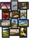 MELANNCO Collage Picture Frame 18x23 Inch Black - Holds 12 Photos in 4x6 and 6x4 Formats - Wall Display for Home Decor, Horizontal or Vertical Hanging by Melannco