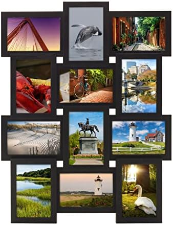 MELANNCO Collage Picture Frame 18x23 Inch Black - Holds 12 Photos in 4x6 and 6x4 Formats - Wall Display for Home Decor, Horizontal or Vertical Hanging by Melannco