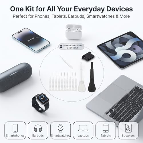 Charging Port Cleaning Kit, Cell Phone Cleaning Kit - 13PCs Phone Charging Port Cleaner - USB C Ports Cleaner Tool - Mini Brushes Cleaners for Speaker, Receiver, Earbuds & Smartphones - Image 2