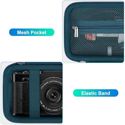 BOVKE Hard Carrying Case for FUJIFILM X-E5 Mirrorless Digital Camera, Extra Mesh Pocket for Batteries, SD Card, Charging Cables and More Additional Accessories, Blue - Image 5