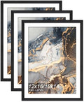 12x16 Frame Set of 3 for Diamond Art Painting 30x40cm Engineered Wood Black by Fxojyvo