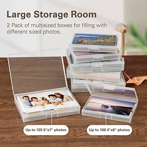 Barhon Photo Storage Boxes Set - 8 Pack 4x6 and 8 Pack 5x7, Photos Case Containers with Bag, Multi-Sized Seed Organizer with Handle for Stickers (Black) - Image 3