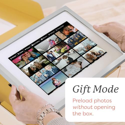 Skylight Digital Picture Frame, Load from Phone Capability, 10" Silver - Image 2