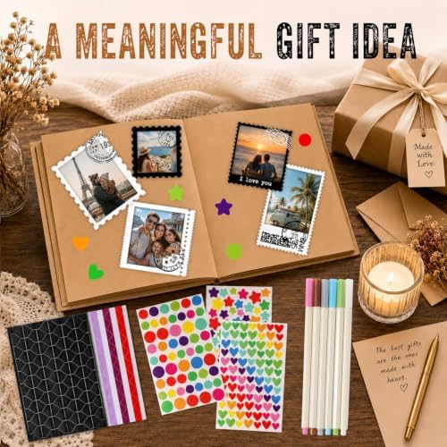 6 x 8 Inch Small Scrapbook Album with Brown Inner Pages - Image 6