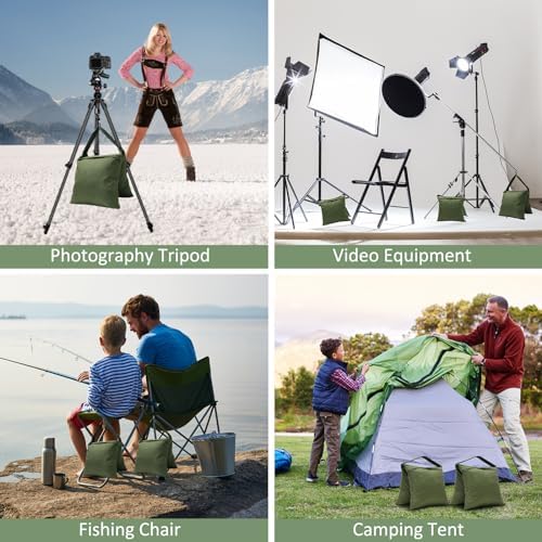 4 Packs Green Sandbag Weight Bags for Light Photography Video Equipment - Image 6