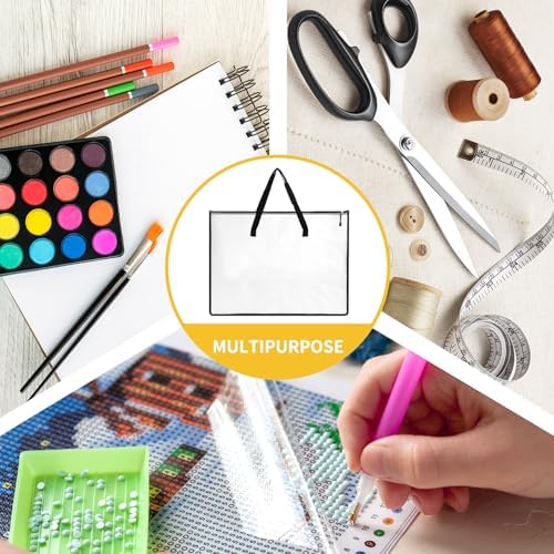 EOOUT 4pcs 18.5x24.8 Inches Art Portfolio Bags, Portfolio Folder for Artwork, Posters Storage Bag with Zipper and Handle Mesh Folder Organizers for Poster, Scrapbook, Keepsake and Bulletin Board - Image 6
