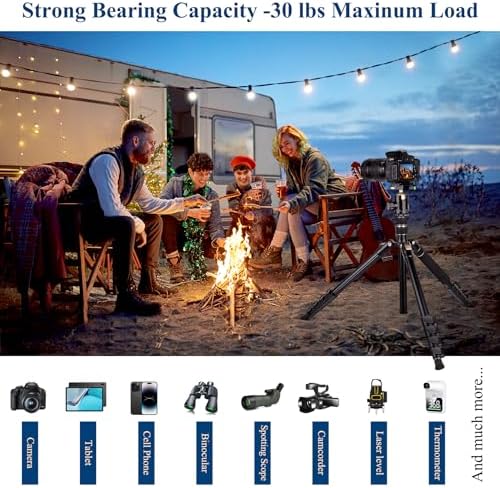 77" Aluminum Camera Tripods & Monopods, Victiv Compact Travel Tripod for Camera DSLR, Spotting Scope,Telescope, Binoculars, Porfessional Heavy Duty Camera Tripod Stand for Photography Video Recording - Image 3