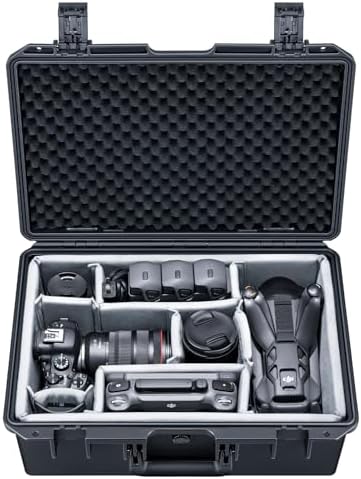 Lykus PVC2 Hard Case with Dividers for Cameras,Lenses,DJI Mavic/Air/Mini by Lykus