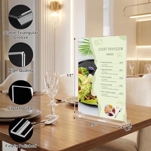 xydstay 8.5x11 Acrylic Sign Holder,Clear Table Display Stand,2 Pack - Image 2