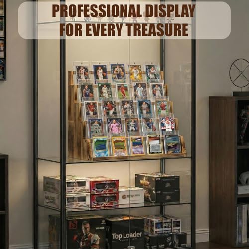 5 Tier Wooden Card Display Stand Holds 20-25 PSA BGS SGC Graded Sports Card - Image 3