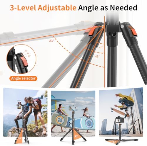 XXZU 75" Camera Tripod,Aluminum Tripod for Camera Phone/Monopod with Remote - Image 2