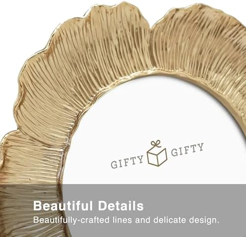 Circular Gold Floral Photo Frame / 4x4 In | For Tabletop Display | Perfect for Home Decor, Wedding, Graduation, Or Milestone Photos - Image 6