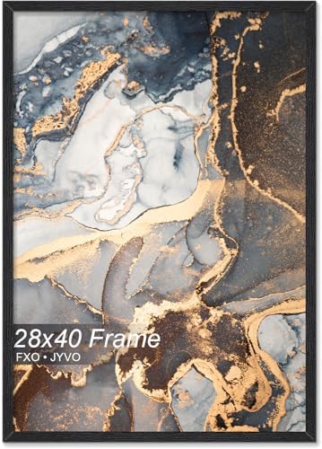 Fxojyvo 28x40 Picture Frame Black Engineered Wood Wall Hanging by Fxojyvo