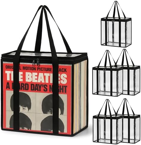 Evelots Vinyl Record Storage Bags, 6 Pack, Holds 216 LP Albums by Evelots