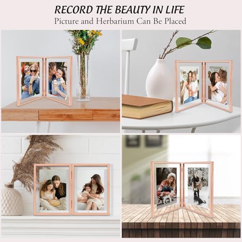 Golden State Art 8x10 Hinged Metal Picture Frame, Rose Gold, Tabletop - Image 4