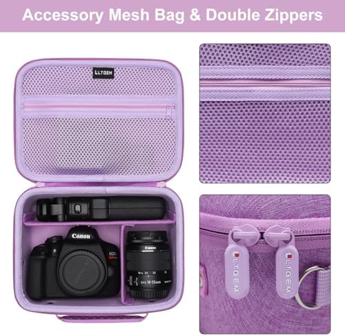Small Camera Case Bag for Canon EOS Rebel T7/R50//R100 DSLR Camera Purple - Image 4