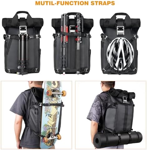 Besnfoto Camera Backpack Waterproof Camera Bag Satchel for Photographer DSLR SLR Mirrorless with Laptop Compartment and Rain Cover - Image 3