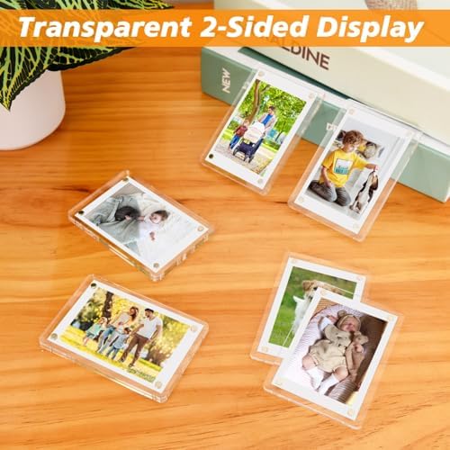 12 Packs Acrylic Fridge Magnetic Picture Frame Magnetic Polaroid Frames for Photos Instax Mini Frame Clear 2.36 x 3.54 Inch - Image 5