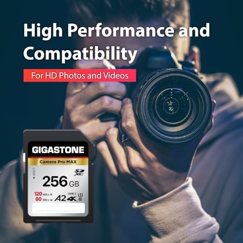 【5-Years Data Recovery】 GIGASTONE 256GB SD Card 4K Camera Pro MAX, UHS-I A2 4K SDXC Memory Card High Speed 4K UHD Video Speed up to 170MB/s Compatible with Kodak Digital Camera with 1 Mini case - Image 4