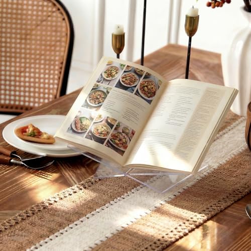 Acrylic Desktop Book Stand, Clear Angled Book Holder Display for Cookbooks, Magazines & Art Books, 12×7×5 in Slim Transparent Reading Stand for Desk & Coffee Table - Image 6
