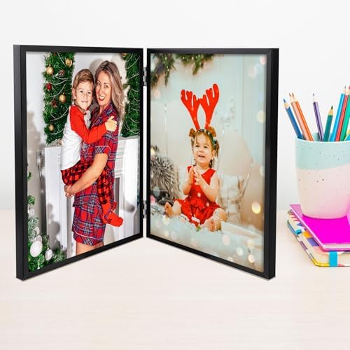 Golden State Art 8x10 Hinged Metal Picture Frame, Matte Black, Tabletop - Image 6