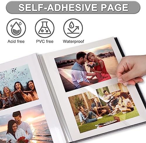 Photo Album Self Adhesive Pages Scrapbook 13.2x12.8 Light Blue 60 Pages - Image 2