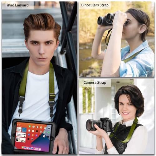 FIEIL Nylon iPad Strap, Adjustable Camera Neck Strap, Comfortable Shoulder Strap for iPad, Cellphone Tablet, Camera, Laptop, Binocular, Luggage Bag (Green Universal Neck Lanyard) - Image 3